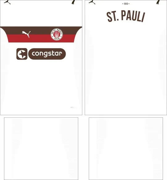 Arte Vetor Camisa St Pauli Visita 2025-2026