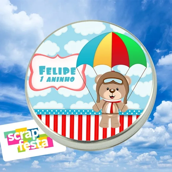 Latinhas Personalizadas Festa Urso Aviador