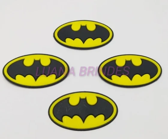 Aplique Emborrachado do Batman - 3,3cm x 5,7cm Pct/6