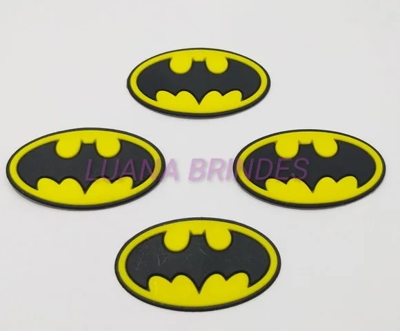 Aplique Emborrachado do Batman - 3,3cm x 5,7cm Pct/6