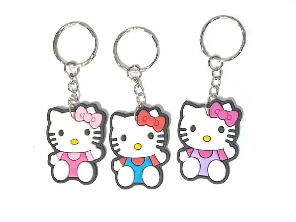 Chaveiro Hello Kitty 4cm Emborrachado Pacote com 6 Unidades