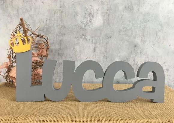 Letras de MDF -Nomes Linha CH com Coroa