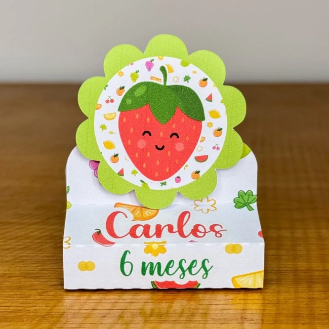 PEGUE E MONTE - Porta Bis Duplo Personalizados FRUTINHAS - Decoração de Festa | Lembrancinhas | Aniversário | Personalizados