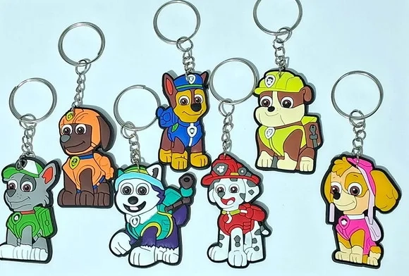 Chaveiro Patrulha Canina 5cm Emborrachado Pcts com 7 Unidade