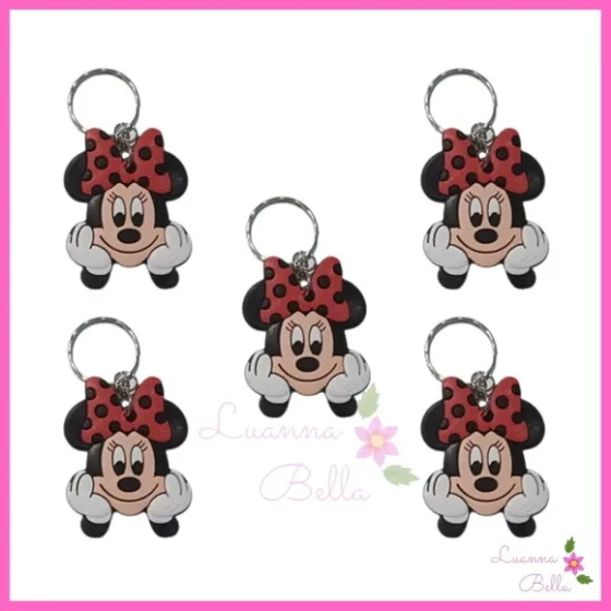Chaveiro Minie Emborrachado -Pct c/5unds