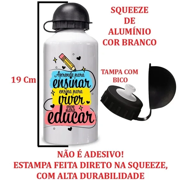 Squeeze de Alumínio Dia dos Professores Aprender