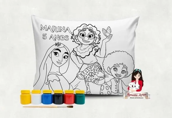Almofada com Tinta para Colorir Encanto 2