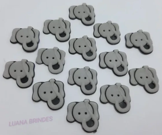 Aplique Mini Elefante de borracha - pct c/ 20 unidades