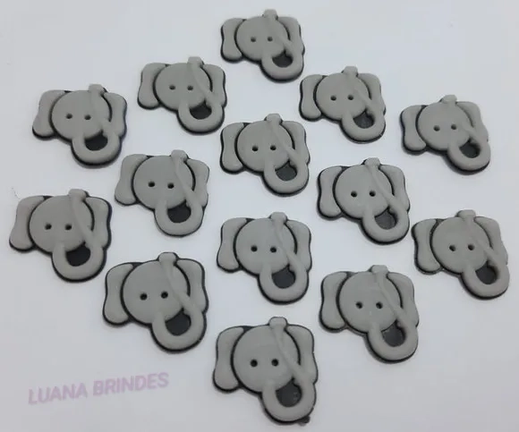 Aplique Mini Elefante de borracha - pct c/ 20 unidades