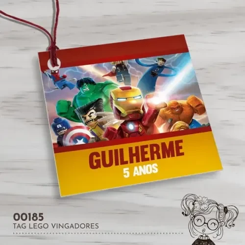 Tag Quadrada Lego Vingadores - 00185