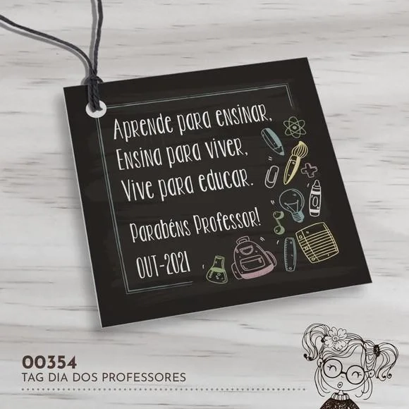 Tag Quadrada Dia dos Professores - 00354