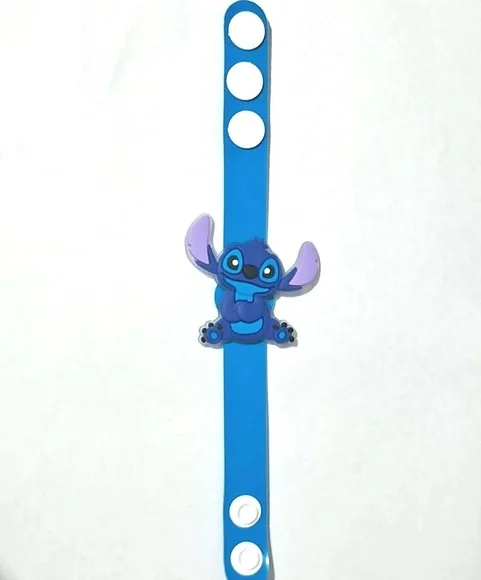 Pulseira Stitch e Angel 19cm Emborrachada Pacotes com 3 Peça