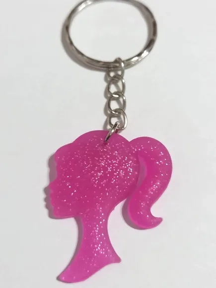 Chaveiro Barbie C/glitter Emborrachado Variados - 5 Unidades