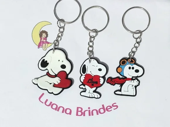 Chaveiro Snoopy Emborrachado Pacote com 6 Unidades