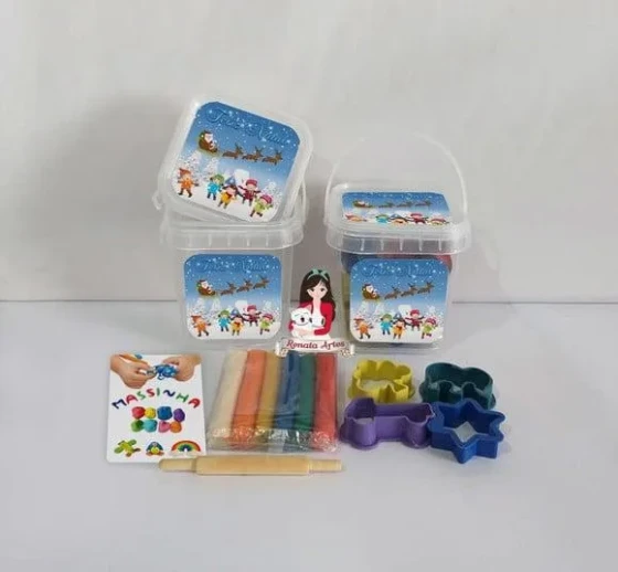 Kit Massinha no Baldinho Personalizada Natal