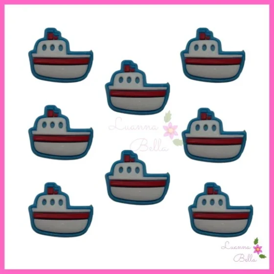 Aplique Barco Marinheiro emborrachado - Pcts c/7 unds
