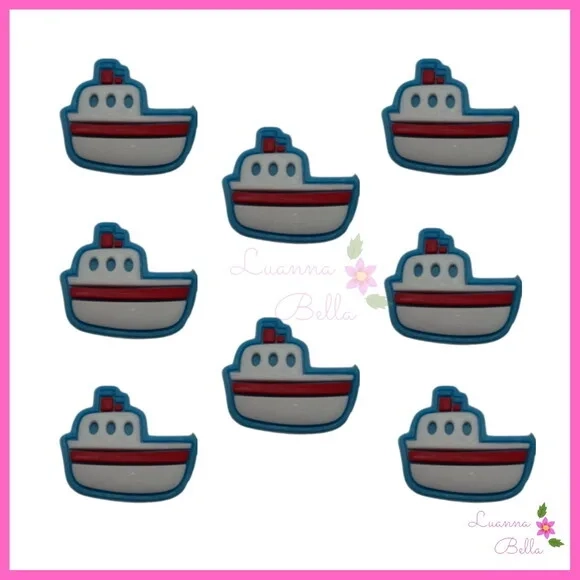 Aplique Barco Marinheiro emborrachado - Pcts c/7 unds