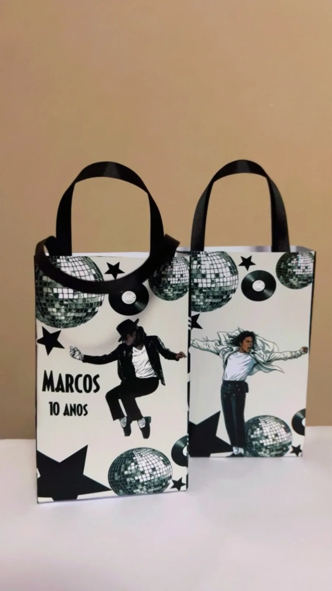 Sacolinhas Personalizada Michael Jackson Lembrancinhas Para Aniversário