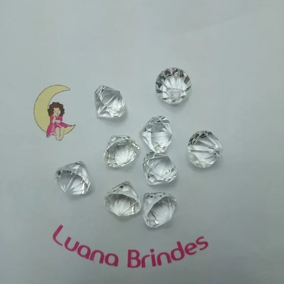 Diamante Pingente de Acrílico Transparente 17mm Pct 20 Und