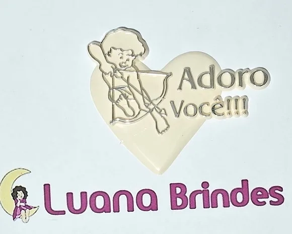 Coração Cupido adoro Você Acrílico Injetado - 5 Peças