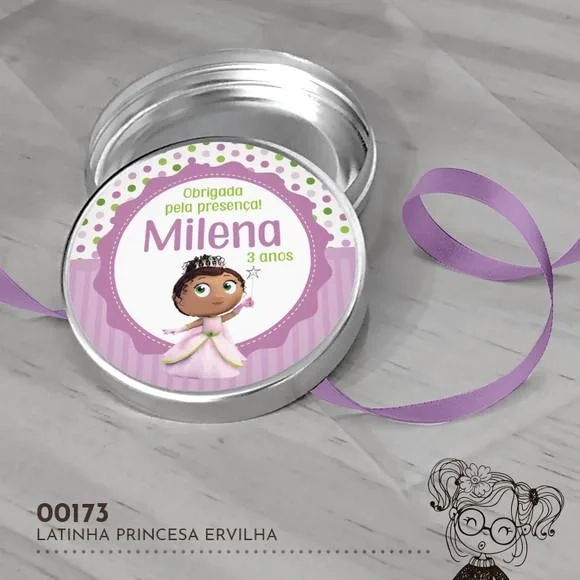 Latinha Adesivada Princesa Ervilha - 00173