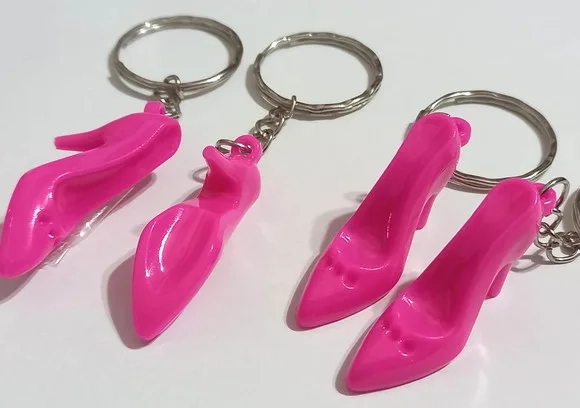 Chaveiro Sapatinho Rosa Pink Acrílico 3,5cm- 10 Unidades