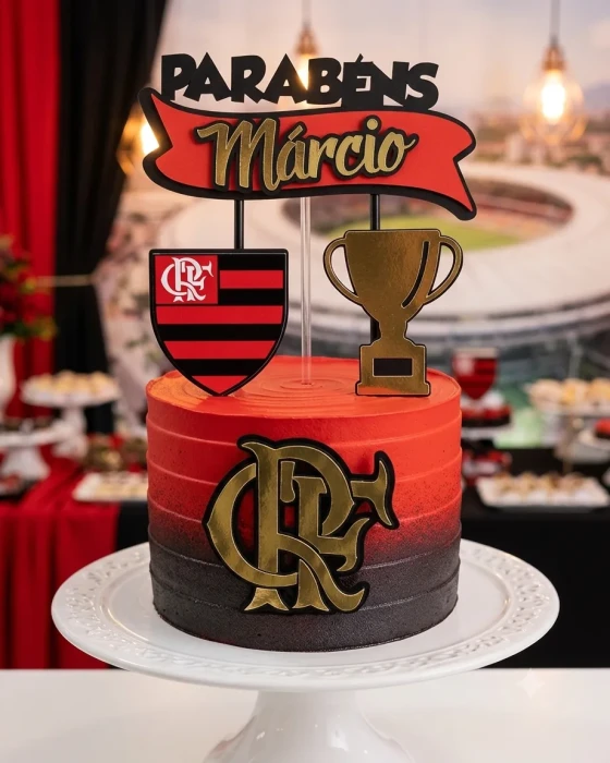 TOPO DE BOLO FLAMENGO - ARQUIVO DE CORTE SILHOETTE