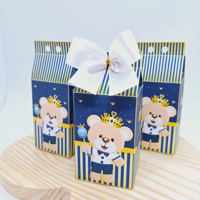PEGUE E MONTE - Kit Festa URSINHO PRINCIPE - Decoração de Festa - Caixinhas Personalizadas