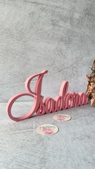 Linha Cursiva -letras Decorativas em mdf Quarto de Bebê