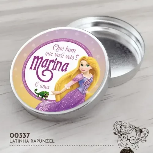 Latinha Adesivada Rapunzel - 00337
