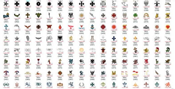 2.500 Vetores Escudos e Brasões - Cód.: 56
