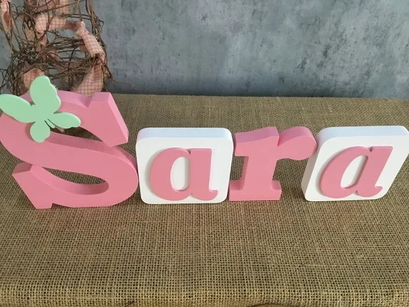 Letras Decorativas Blocos Borboleta