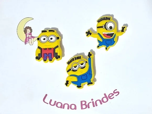 Pins de Crocs Minions 3cm Emborrachado Pacote com 6 Unidades