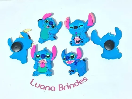 Pins de Crocs Stitch Emborrachado Pacote com 8 Unidades