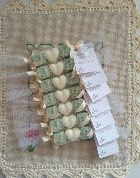 Lembrancinha Casamento Iniciais e Coração - Sabonete