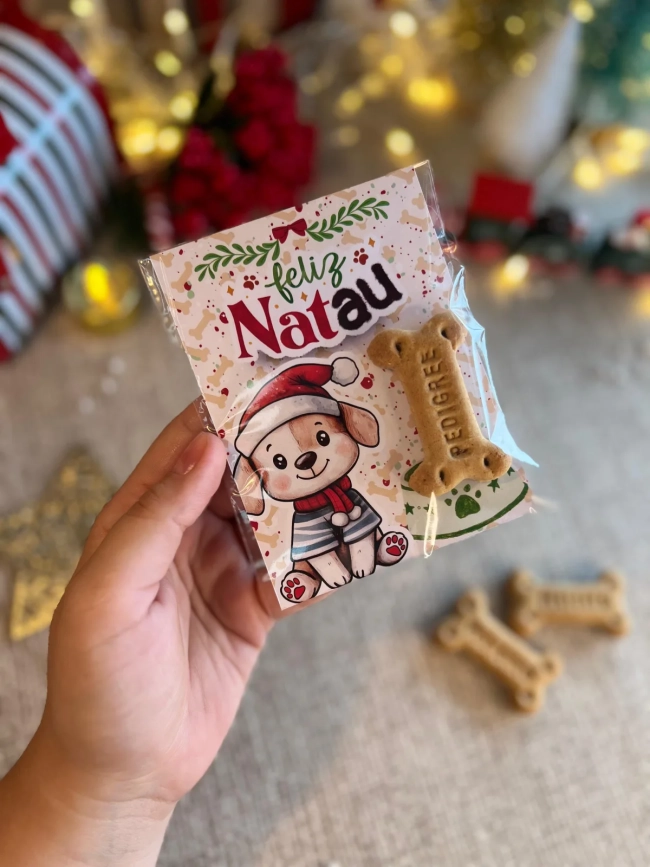 Card para petisco - Lembrancinha Natal pet