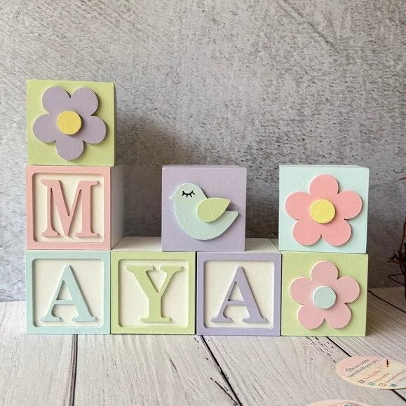 Tons Pastel Cubos 6x6cm Ts- Decoração Bebê