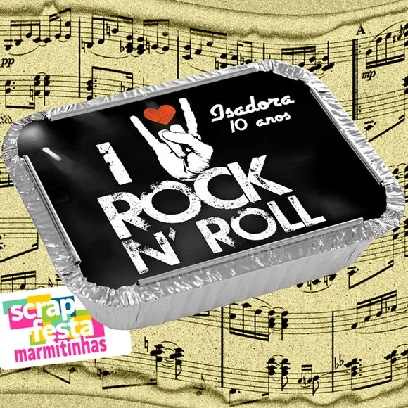 Marmitinha Personalizada Festa Musical Rock'n Roll