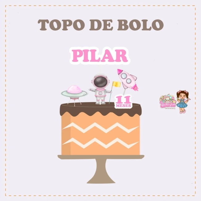 Kit Festa Só Um Bolinho ASTRONAUTA ROSA - Decoração de Festa