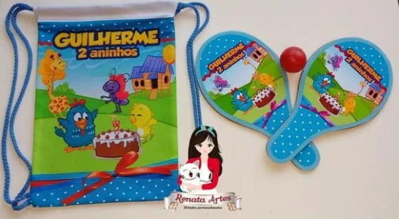 Mochila Ping Pong Tema Galinha Pintadinha