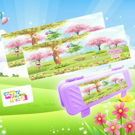 Estojo Escolar Personalizado Festa Jardim Encantado