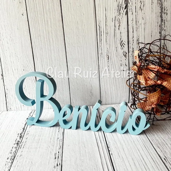Nomes de mdf Linha Cursiva- Decoração Bebê