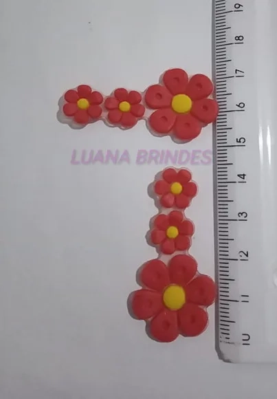 Apliques Emborrachado de Flores - pct c/10 unidades