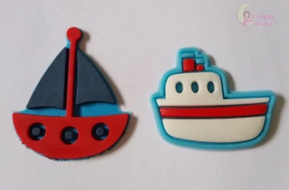 Apliques Barcos de borracha - pct c/8 unidades