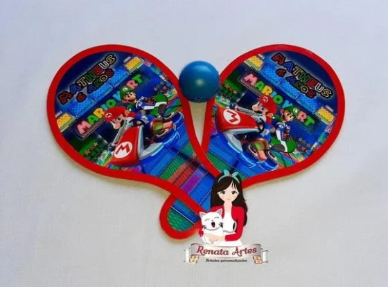 Raquetes de Ping Pong Personalizada Tema Super Mario Kart