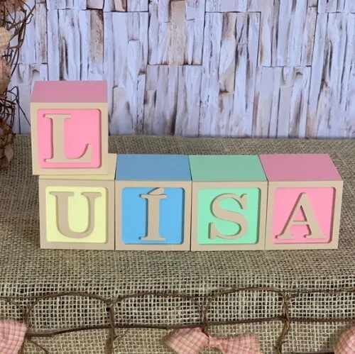 Decoração Bebê - Cubos 6x6cm Tons Terrosos Ts