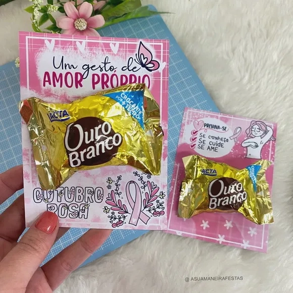Card para Bombom Outubro Rosa - Não Acompanha Bombom