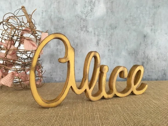 Letras Decorativas em MDF - Linha Cursiva - Rústica