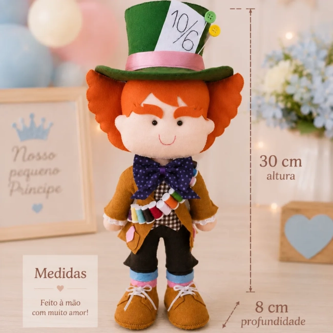 Boneco Chapeleiro Maluco Alice No País Das Maravilha