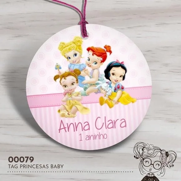 Tag Redonda Princesas Baby - 00079